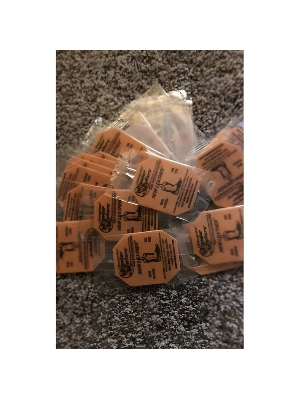 25 CT Individually Wrapped New Leather Air Fresheners